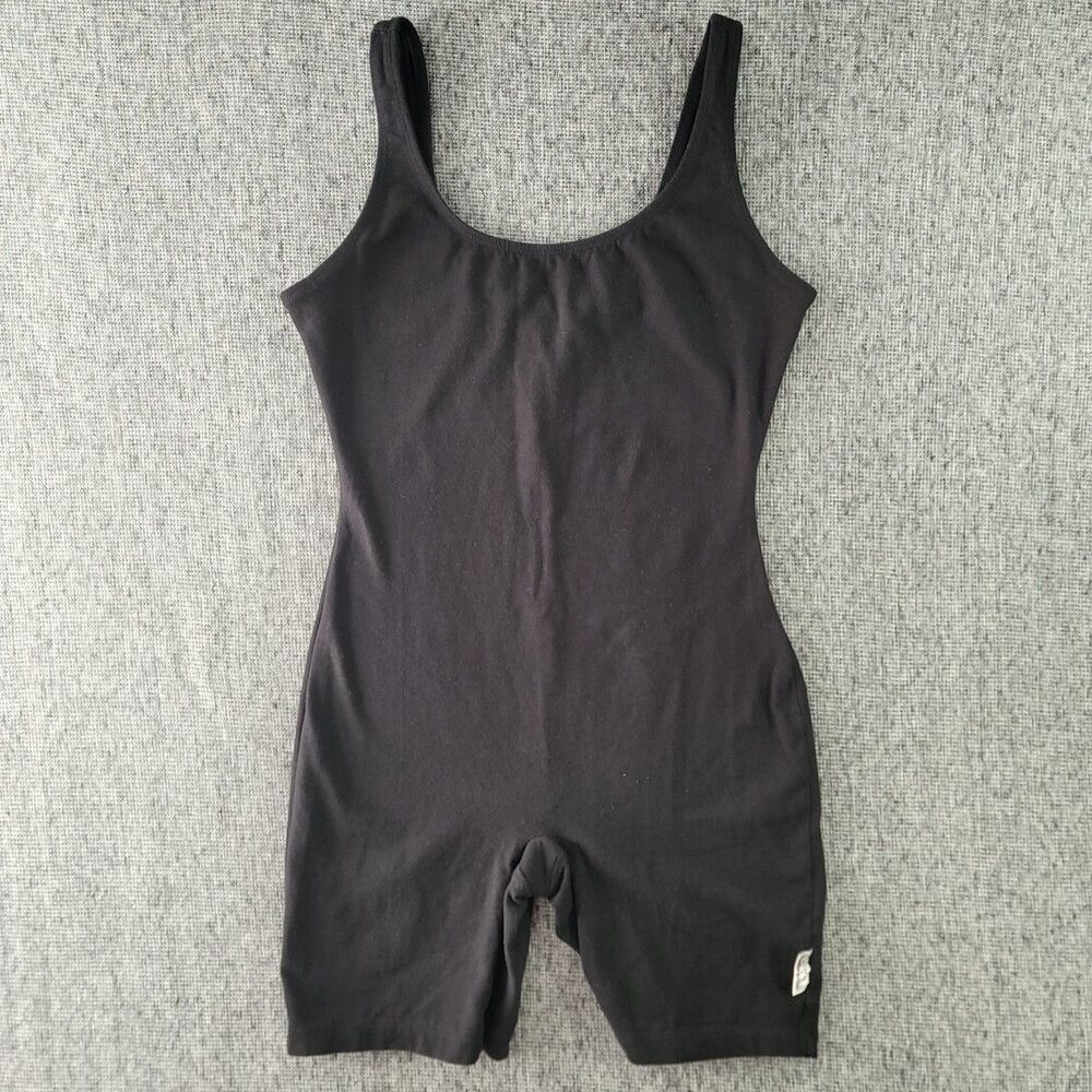 Vtg 90s Jacques Moret Ultra Womens Large L Black Bike Short Unitard Bodysuit